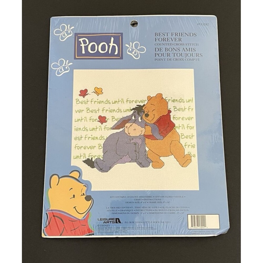 Leisure Arts Disney Pooh & Eeyore Best Friends Forever Cross Stitch Kit #113242
